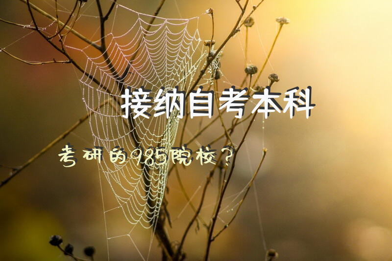 接纳自考本科考研的985院校？